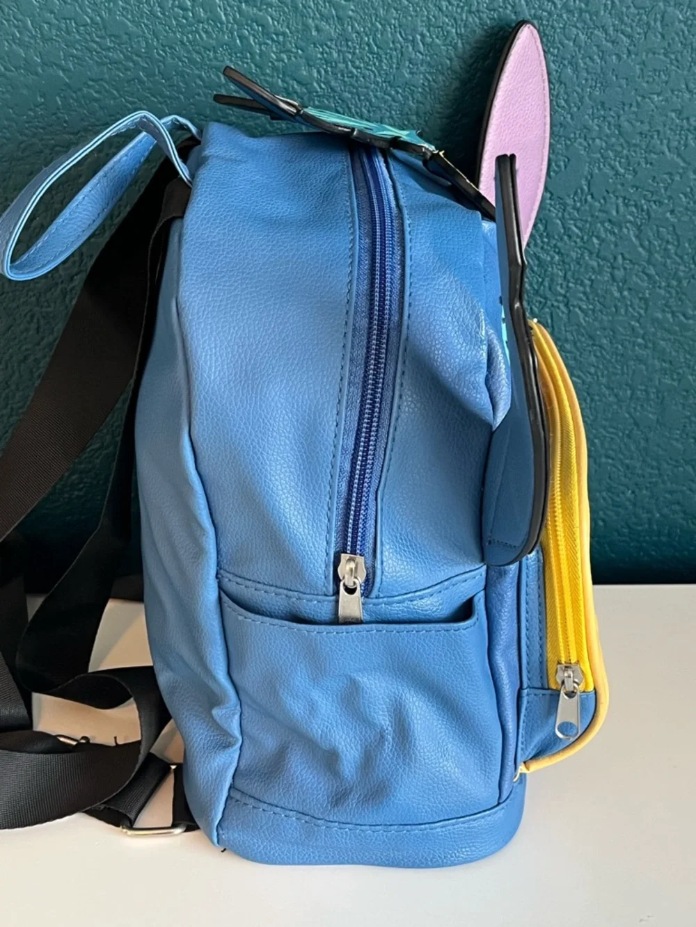 Disney Lilo & Stitch Faux Leather Backpack Purse Deluxe Travel Bag Pineapple